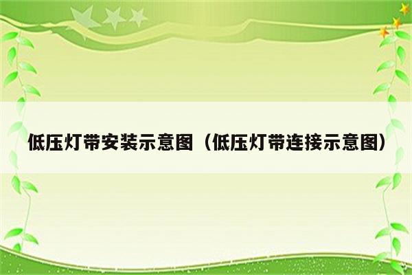 低压灯带安装示意图(低压灯带连接示意图)